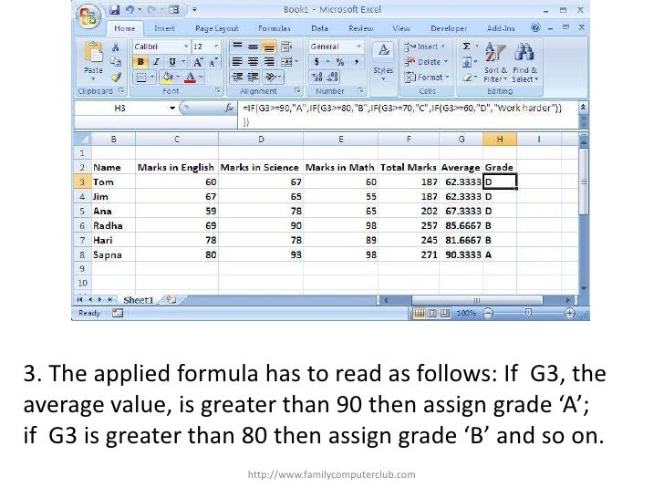 Nested If Function In Excel