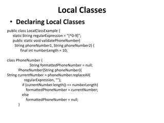 Local Class Programming Nested class | PPTX