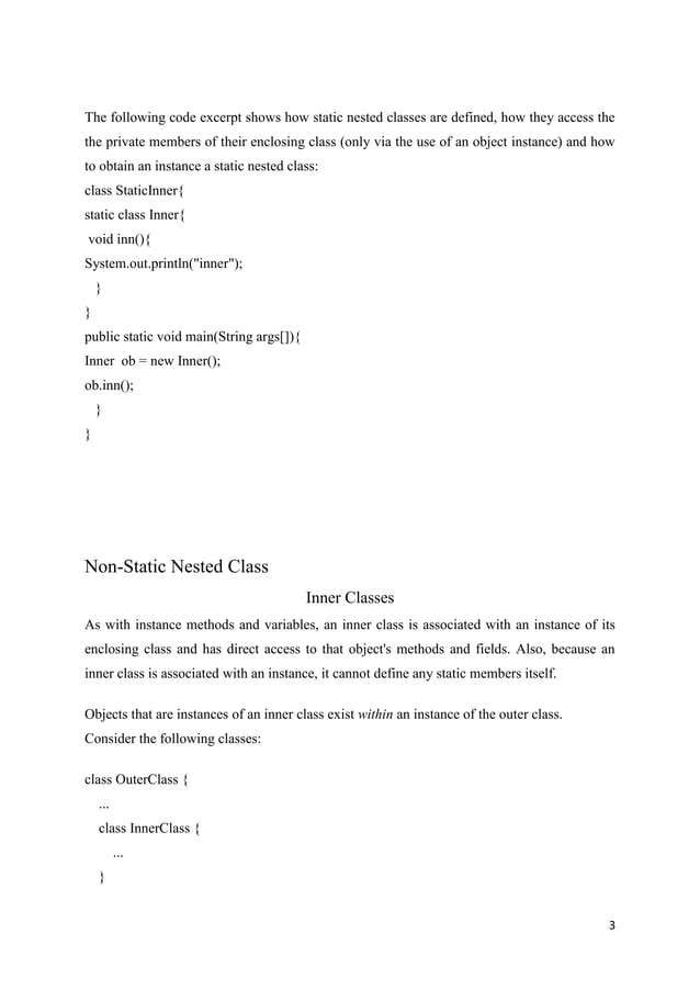 Nested classes in java | PDF