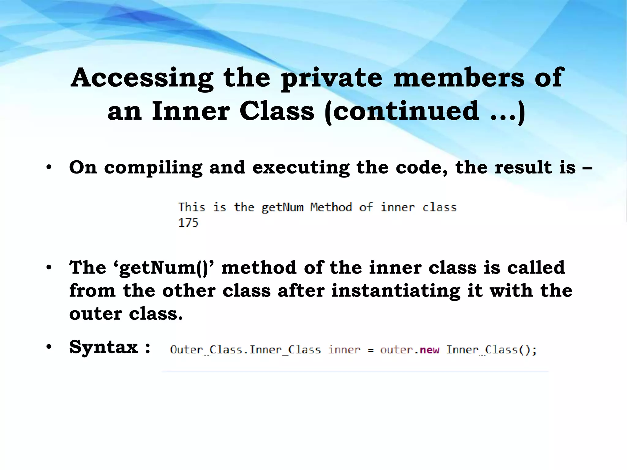 Nested classes in java | PPT