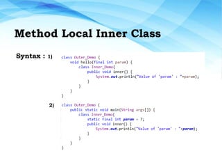 Nested classes in java | PPT