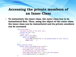 Nested classes in java | PPTX