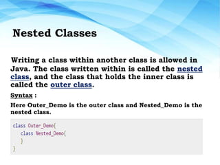 Nested classes in java | PPT