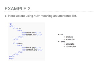 Nested lists in HTML | PPTX