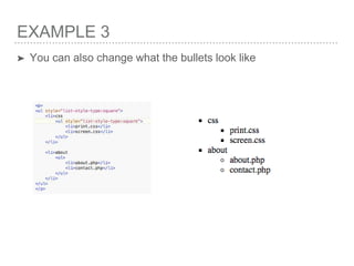 Nested lists in HTML | PPT