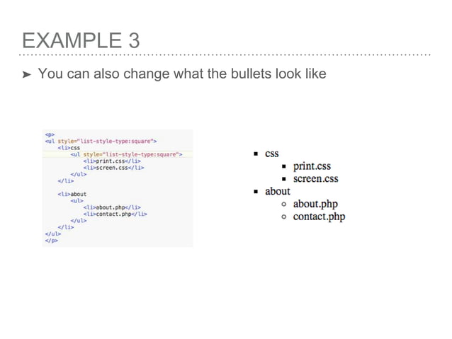 Nested lists in HTML | PPT