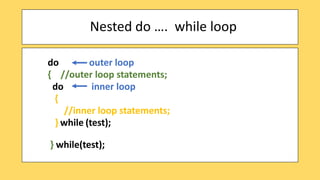 Nested loops | PPTX | Programming Languages | Computing