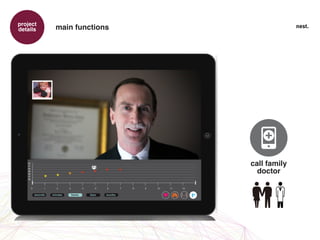 project                                  nest.
details   main functions




                           call family
                             doctor
 