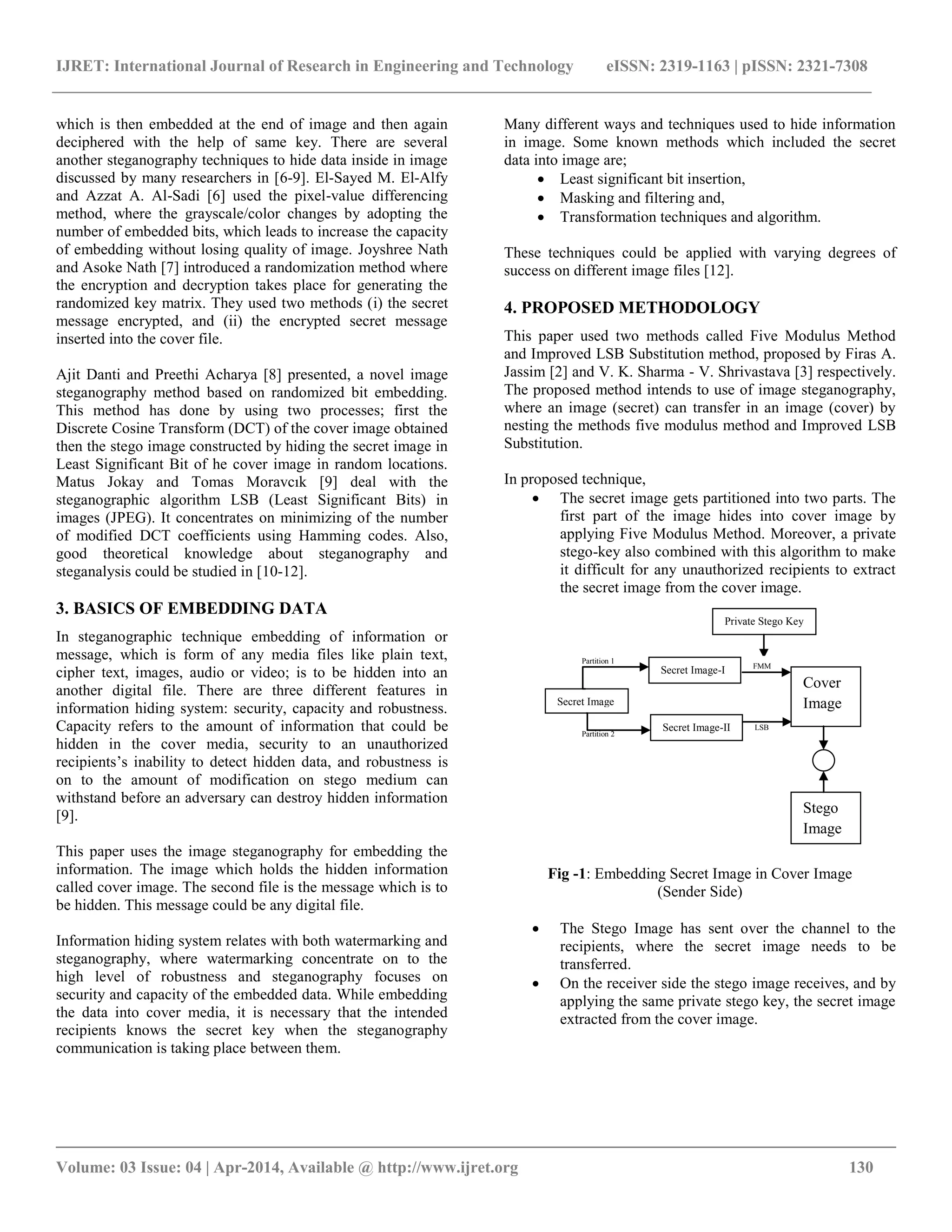 Nesting of five modulus method with improved lsb subtitution to hide an ...