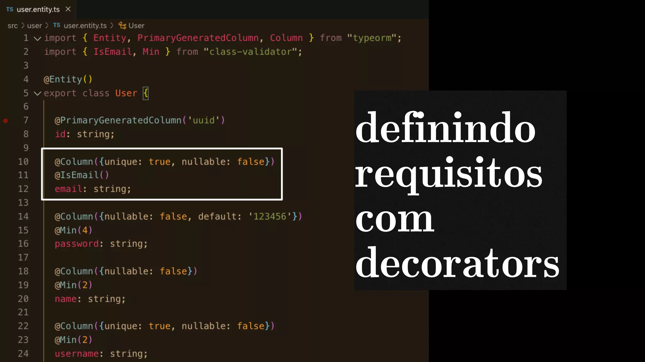 definindo
requisitos
com
decorators
 