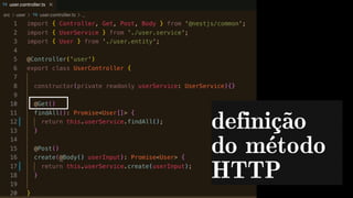 definição
do método
HTTP
 