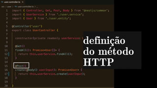 definição
do método
HTTP
 