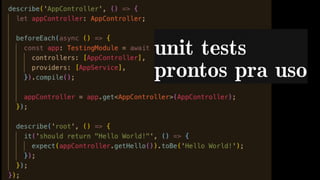 unit tests
prontos pra uso
 