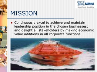 Continuously excel to achieve and maintain leadership position in the chosen businesses; and delight all stakeholders by making economic value additions in all corporate functionsMISSION