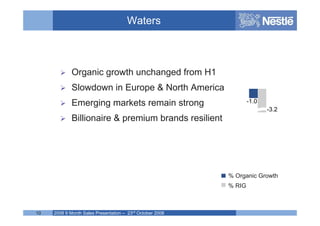 Nestle 2008 Q3 earnings results