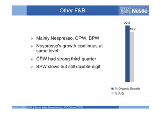 Nestle 2008 Q3 earnings results