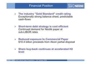 Nestle 2008 Q3 earnings results
