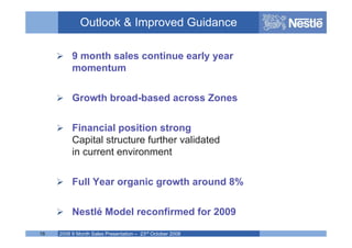 Nestle 2008 Q3 earnings results