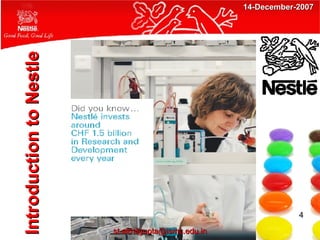 Introduction to Nestle 4 [email_address] 14-December-2007 