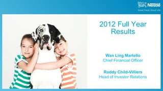 2012 Full Year
                                                  Results


                                                  Wan Ling Martello
                                                 Chief Financial Officer

                                                 Roddy Child-Villiers
                                               Head of Investor Relations

February 14th, 2013   2012 Full Year Results
 