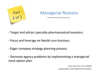 Nestlé and Alcon, The Value of a listing - DDIM2011 Shanghai - group 9 ...