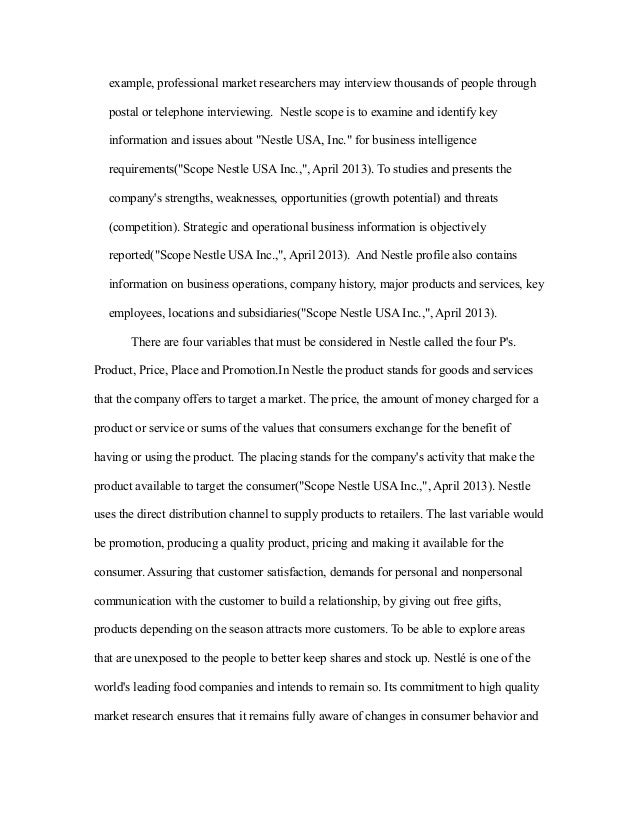 business research paper sample