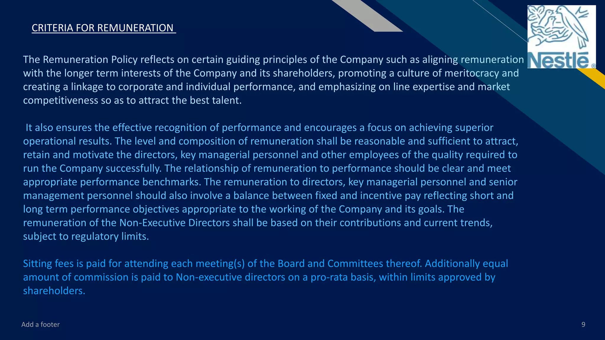 Nestle compensation policies | PPTX