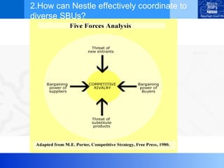 2.How can Nestle effectively coordinate to diverse SBUs? 