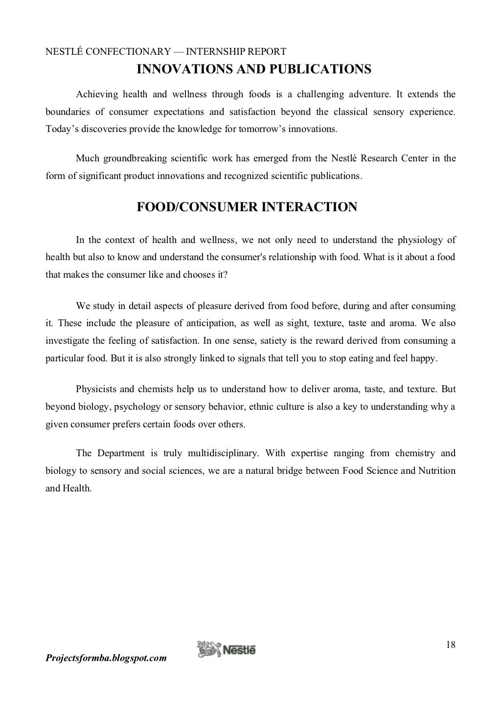 Internship report on nestle essay 08 image