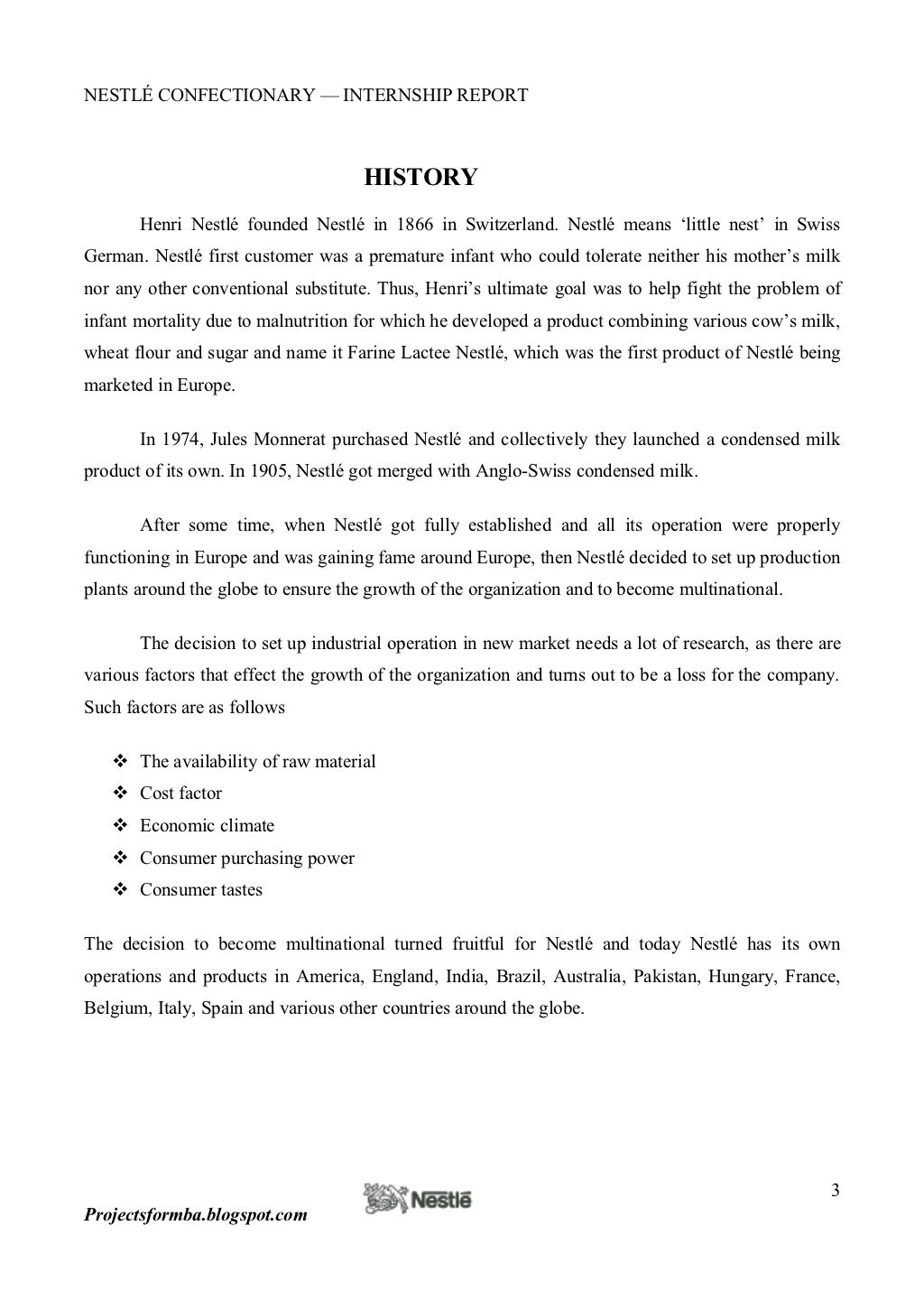 Nestlé company introduction image