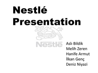 Nestlé
Presentation
Aslı Bildik
Melih Zeren
Hanife Armut
İlkan Genç
Deniz Niyazi

 