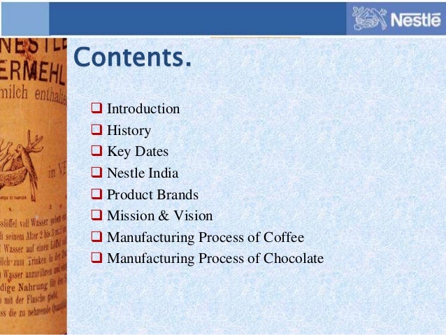 Process of Nestle Coffee and Chocolate