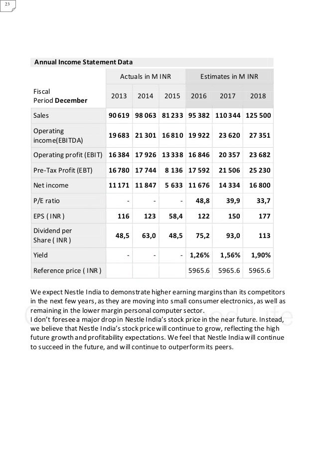 nestle report group 5 netsuite cash flow statement