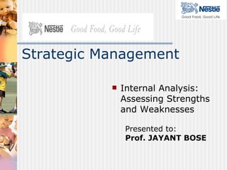 Presented to: Prof. JAYANT BOSE ,[object Object],Strategic Management 