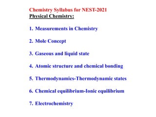 National Entrance Screening Test 2021 | PPTX