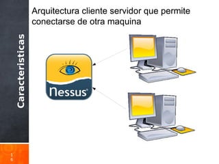 Caracteristicas
1
6
Arquitectura cliente servidor que permite
conectarse de otra maquina
 
