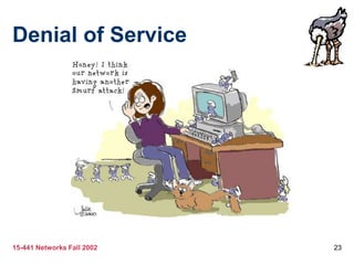 15-441 Networks Fall 2002 23
Denial of Service
 