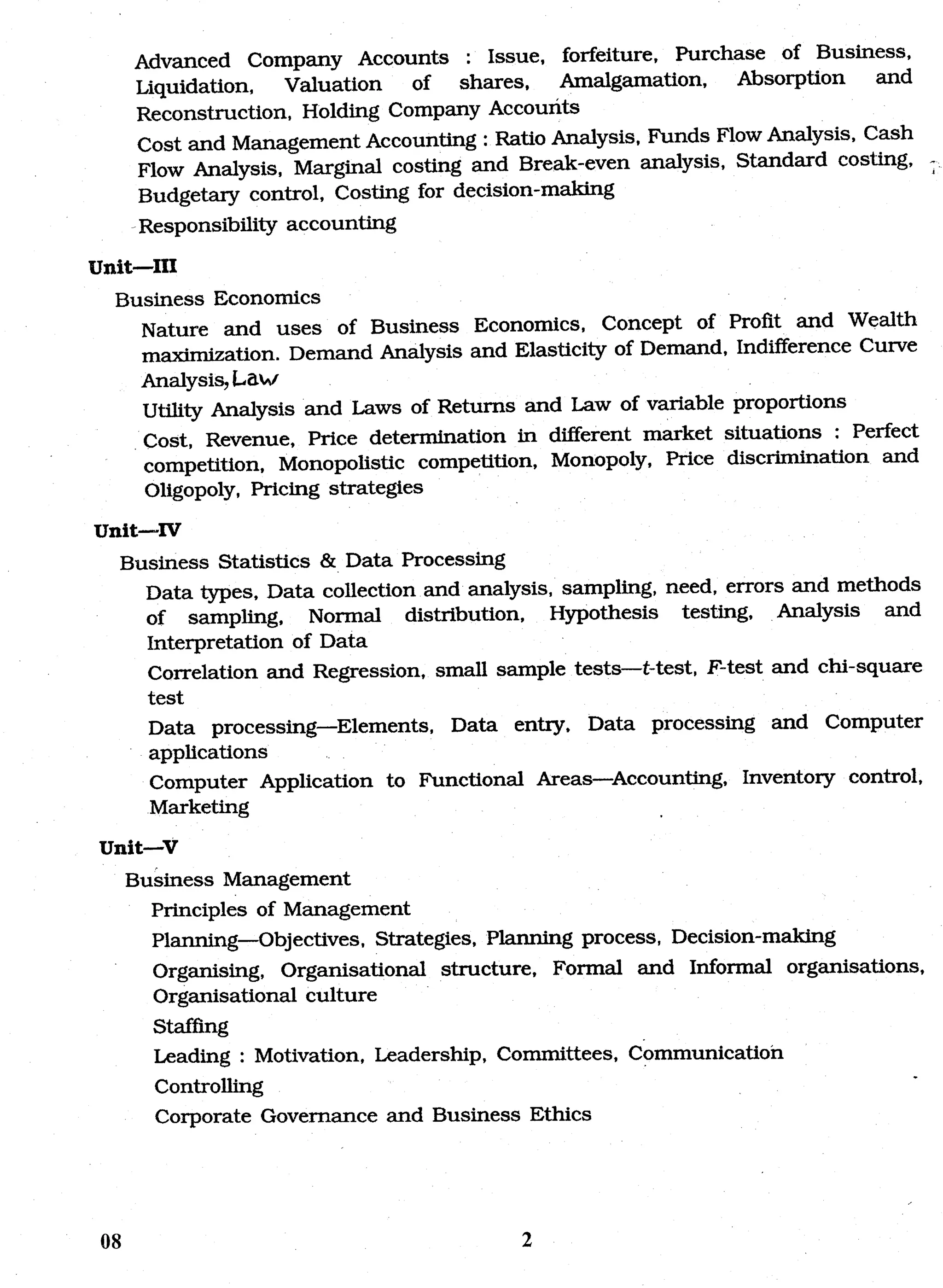 UGC-NET commerce syllabus