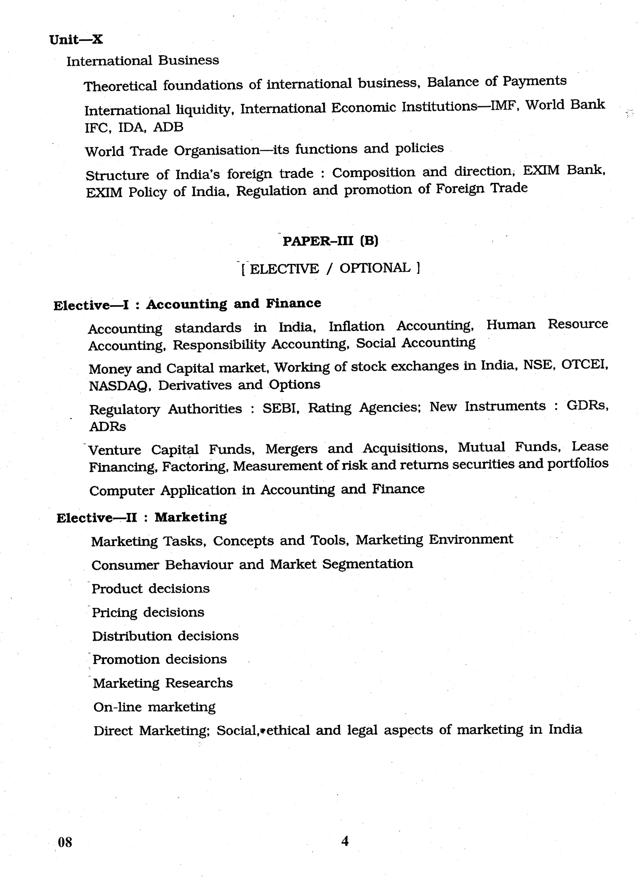 UGC-NET commerce syllabus