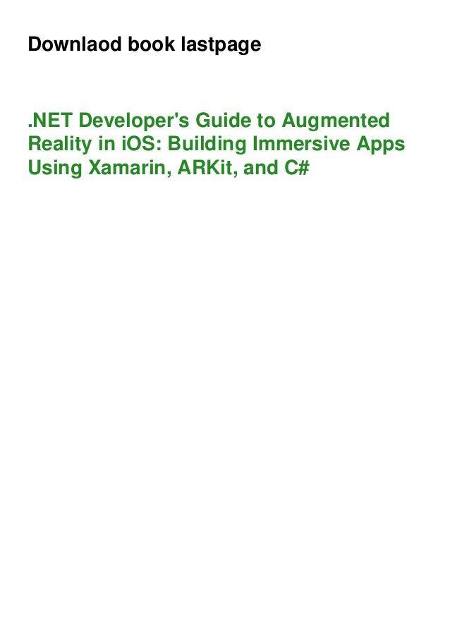 ⚡PDF download Developer's Guide to Augmented Reality in iOS