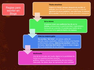 Reglas para escribir en Blogs