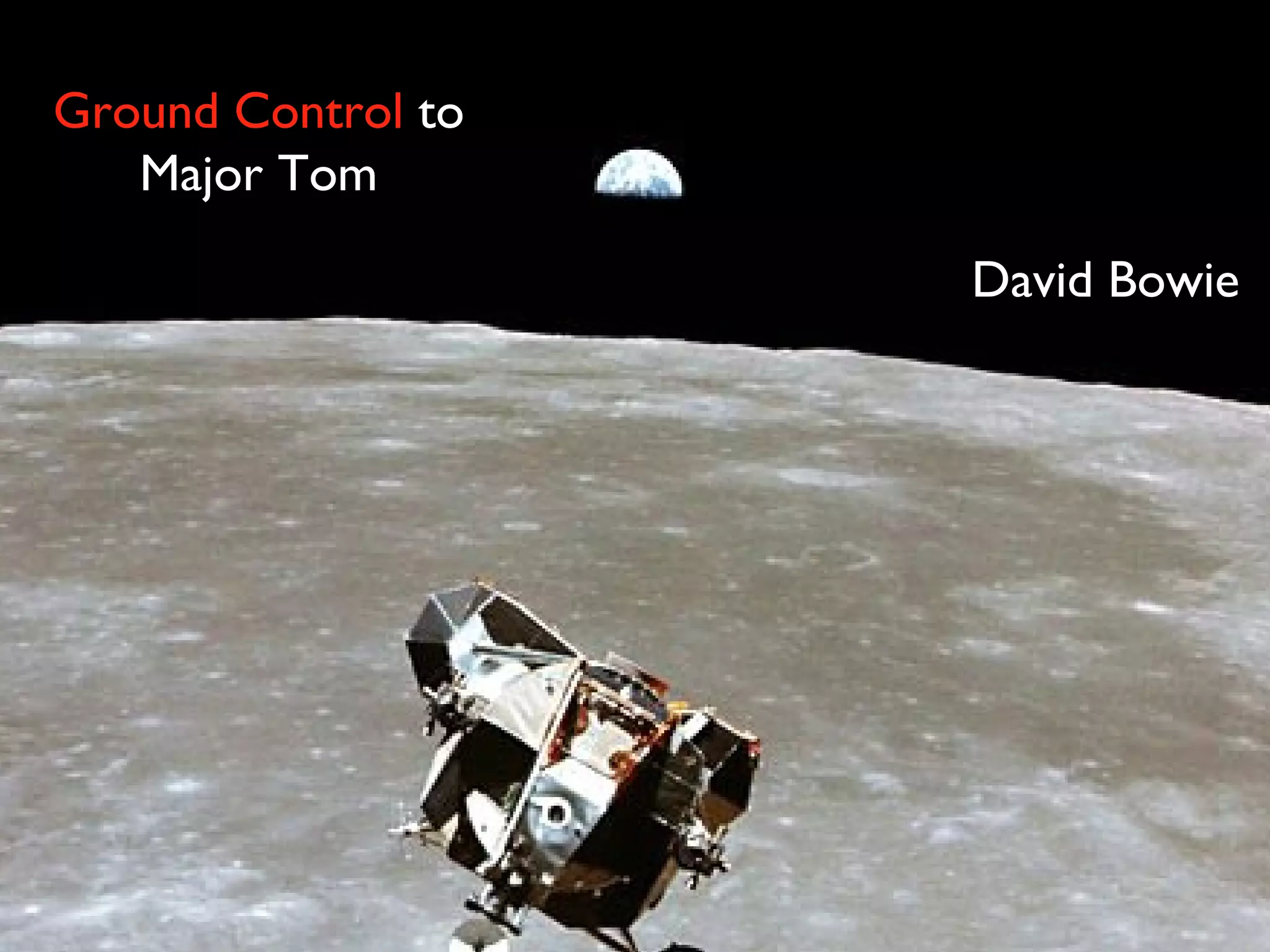 Ground Control to
Major Tom
David Bowie

 