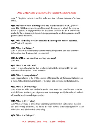 Netcare Interview Questions Script Top 100 .Net Interview Questions and Answer | PDF