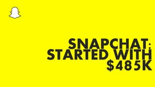 SNAPCHAT:
STARTED WITH
$485K
 