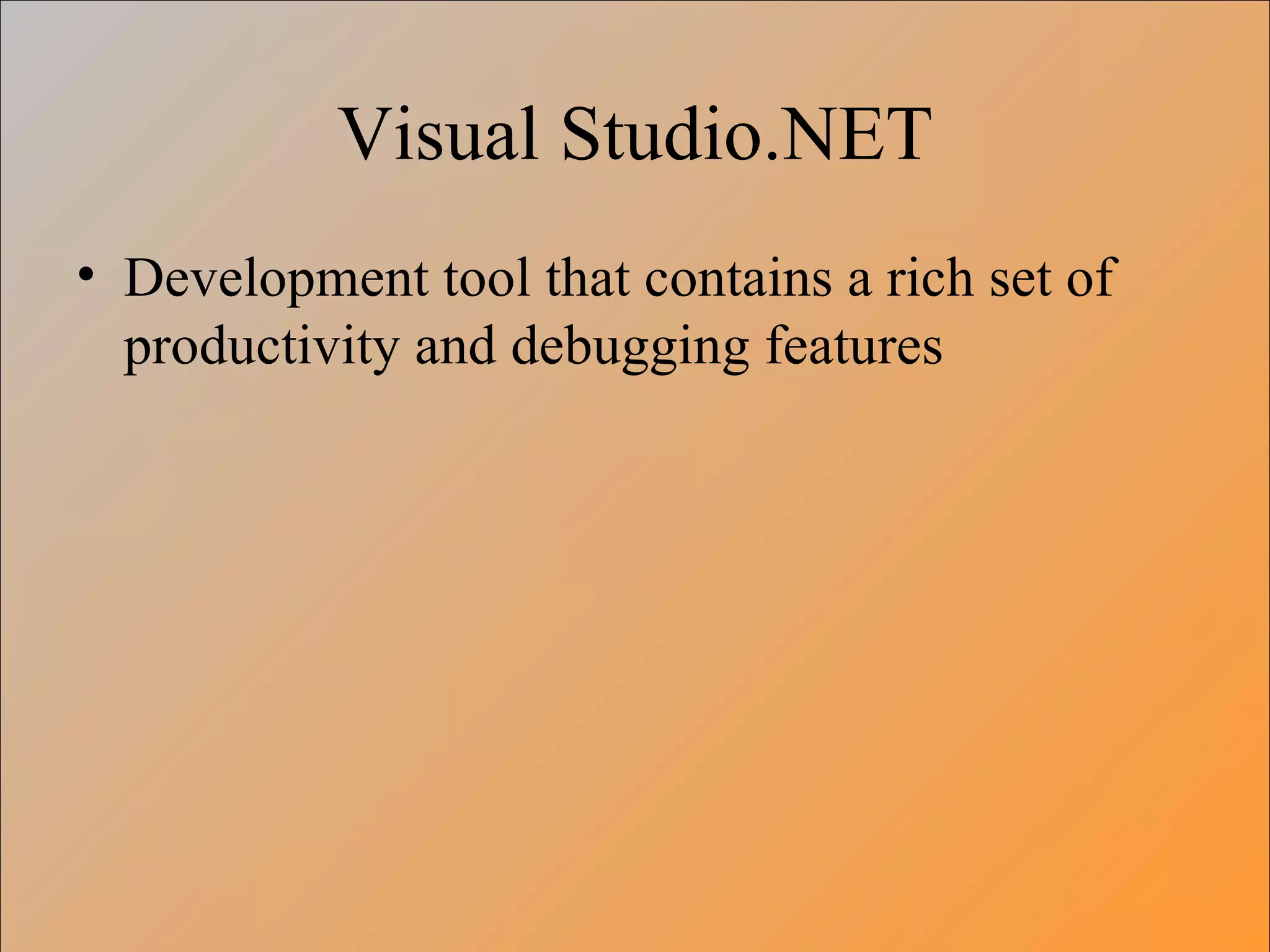 .Net Overview -- Training (Lesson 1) | PPT