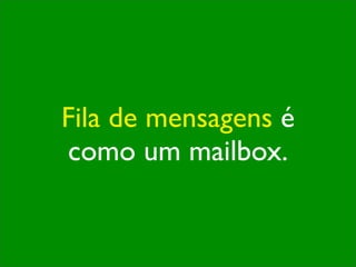 Fila de mensagens é
como um mailbox.
 