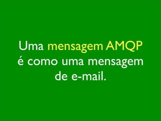 Uma mensagem AMQP
é como uma mensagem
      de e-mail.
 