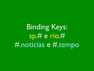Binding Keys:
    sp.# e rio.#
#.noticias e #.tempo
 