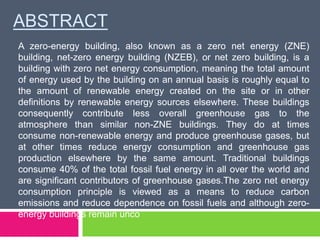 Net zero energy building (ppt-2016) | PPTX