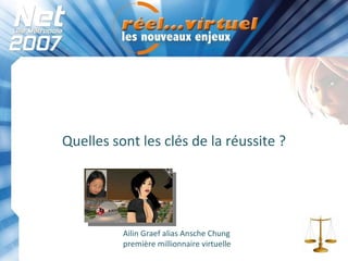 Quelles sont les clés de la réussite ? Ailin Graef alias Ansche Chung première millionnaire virtuelle 